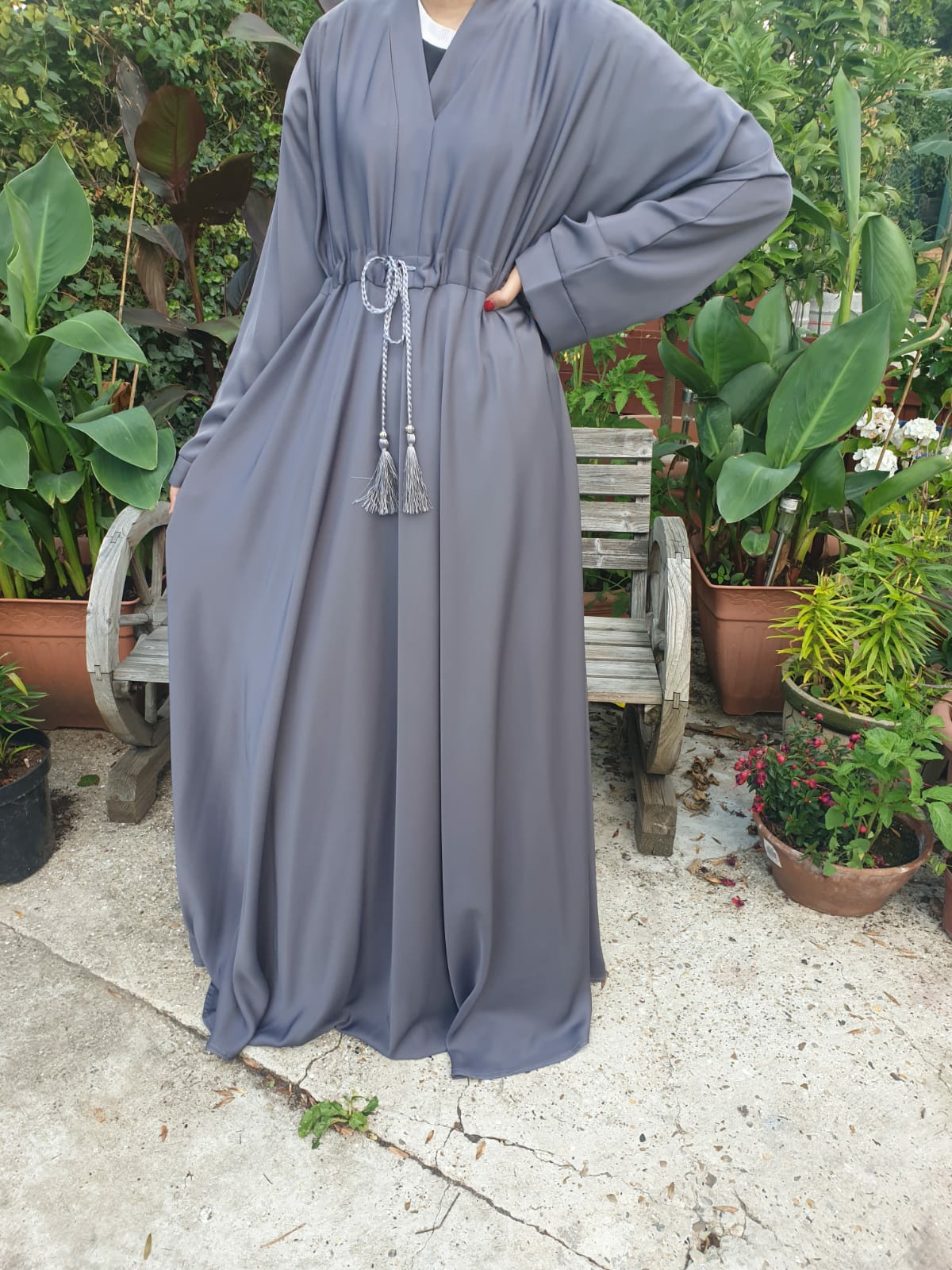 Drawstring abaya sale